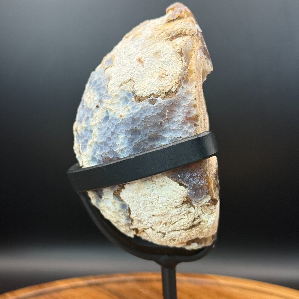Agate Geode Sugar Druzy Raw Specimen on Stand Crystal 576g Natural Earth Stateme - Picture 5 of 8